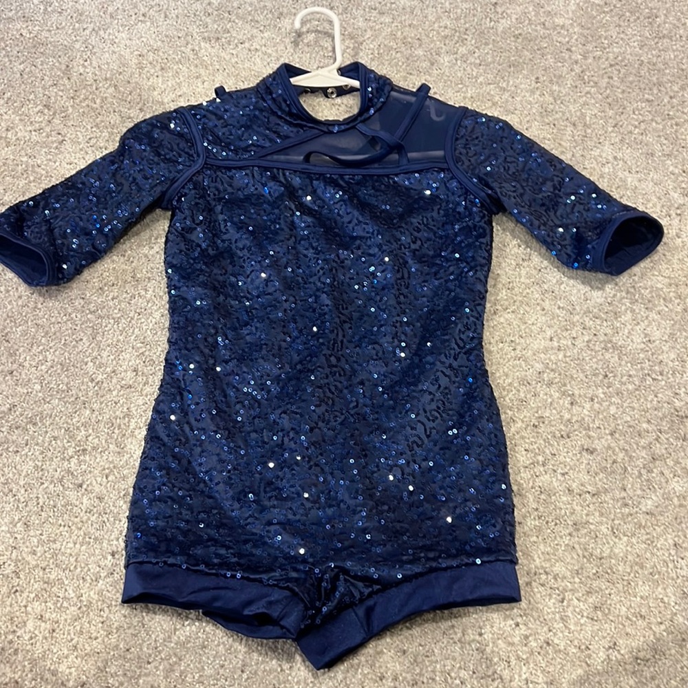 WEISSMAN RN64830 Navy Blue Sequin Dance Costume - Large Child